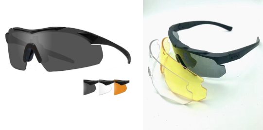 Interchangeable-lens protective glasses